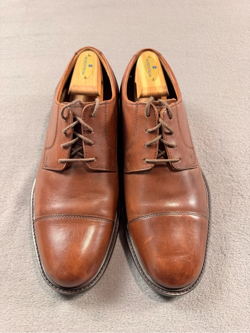 Johnston & Murphy Brown Leather Cap-Toe Derbys